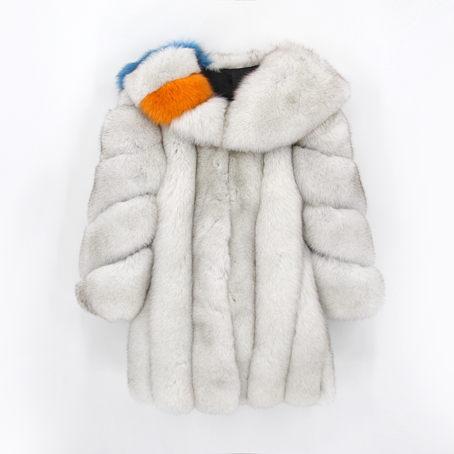 Qiuchen Qc22067 New Women Men Plus Size Winter Long Thick Jacket Customization Real Fox Fur Coat 