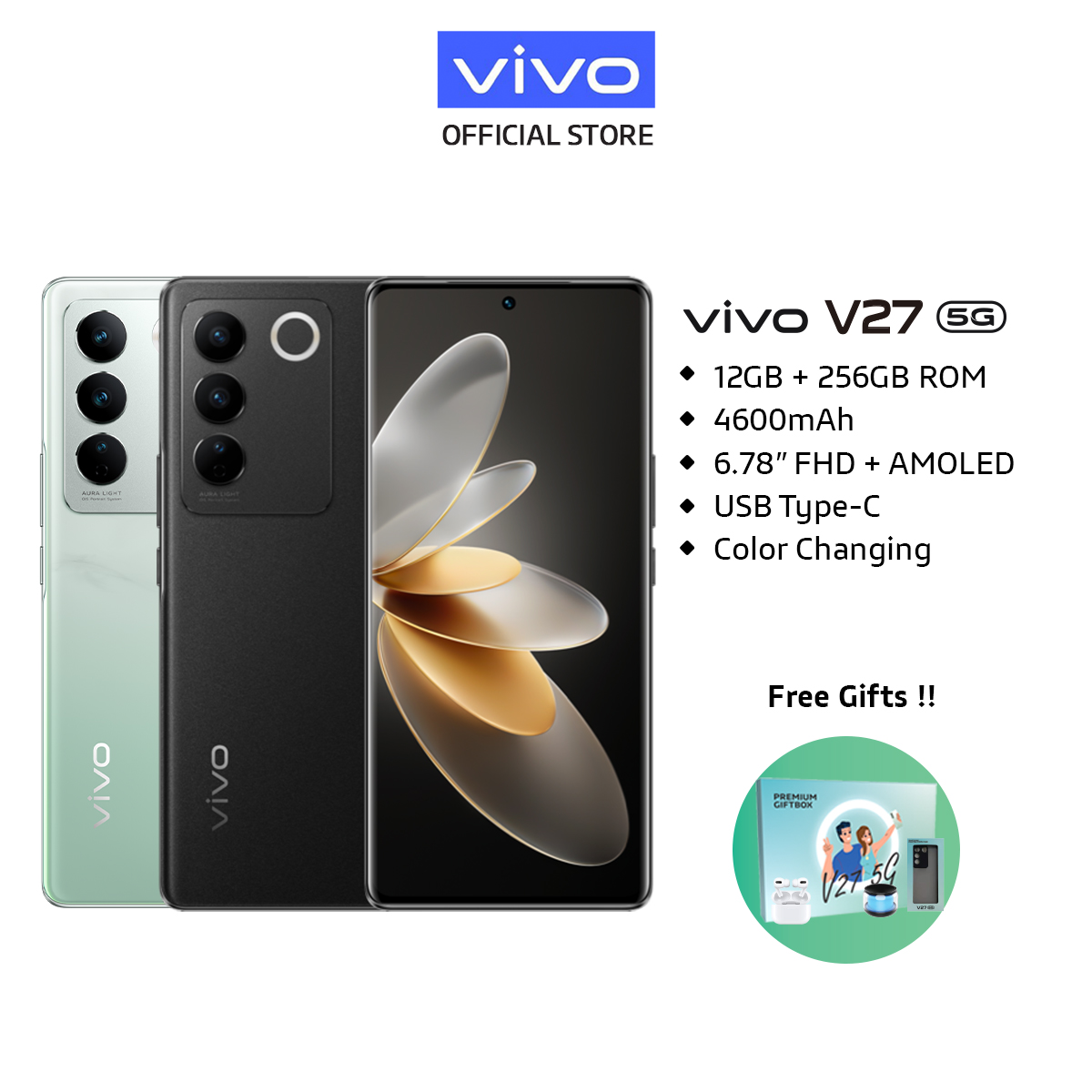 VIVO V27 5G[12GB RAM+256GB ROM] Aura Portrait for Picture-perfect Night