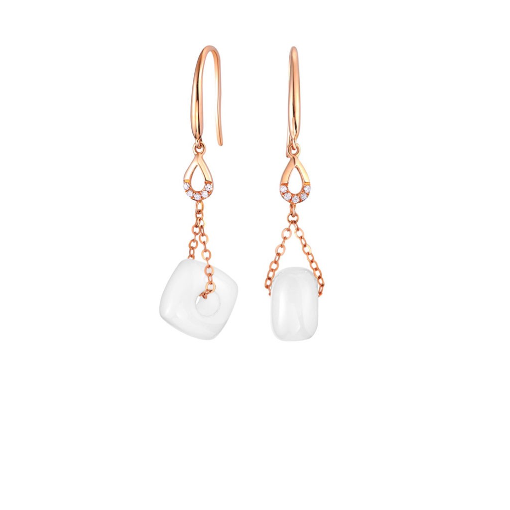 Citigems 18K Rose Gold Meliade Nephrite Earrings