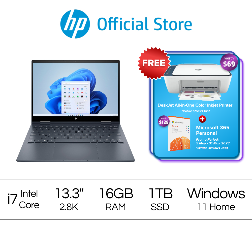 ENVY x360 Laptop 13-bf0123TU - 12th Gen Intel Core i7 - 16 GB RAM - 1TB SSD - 13.3 - WUXGA 1920 x 1200 - Windows 11 - Intel® UHD Graphics - McAfee LiveSafe