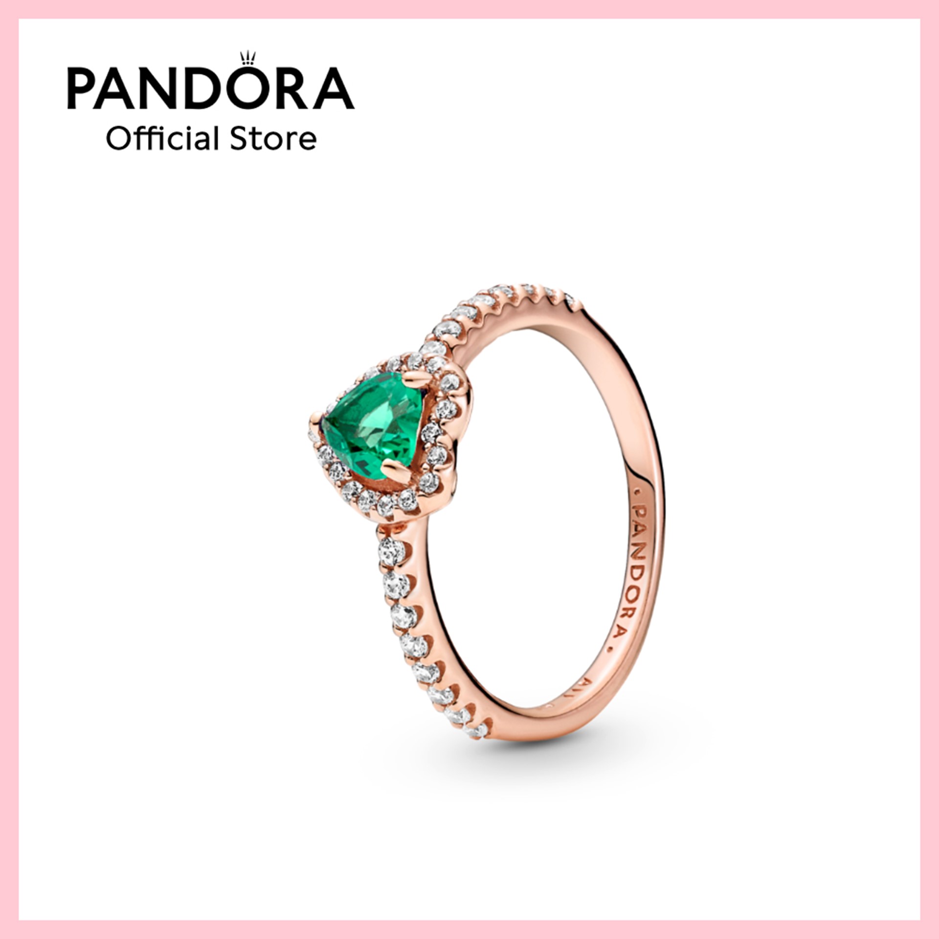 Pandora Sparkling Elevated Heart Ring