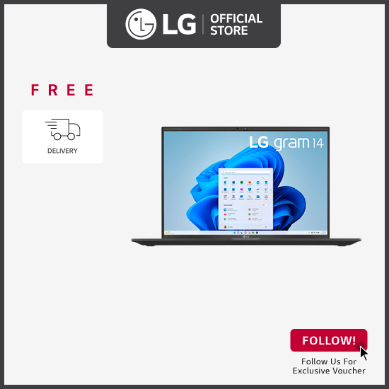 LG 14Z90R 14.0" gram laptop with 13th Gen Intel® Core™ i5 Processor, 16GB RAM / 512GB SSD + Free Delivery + Free Cleaning Kit Set* Worth $24.90