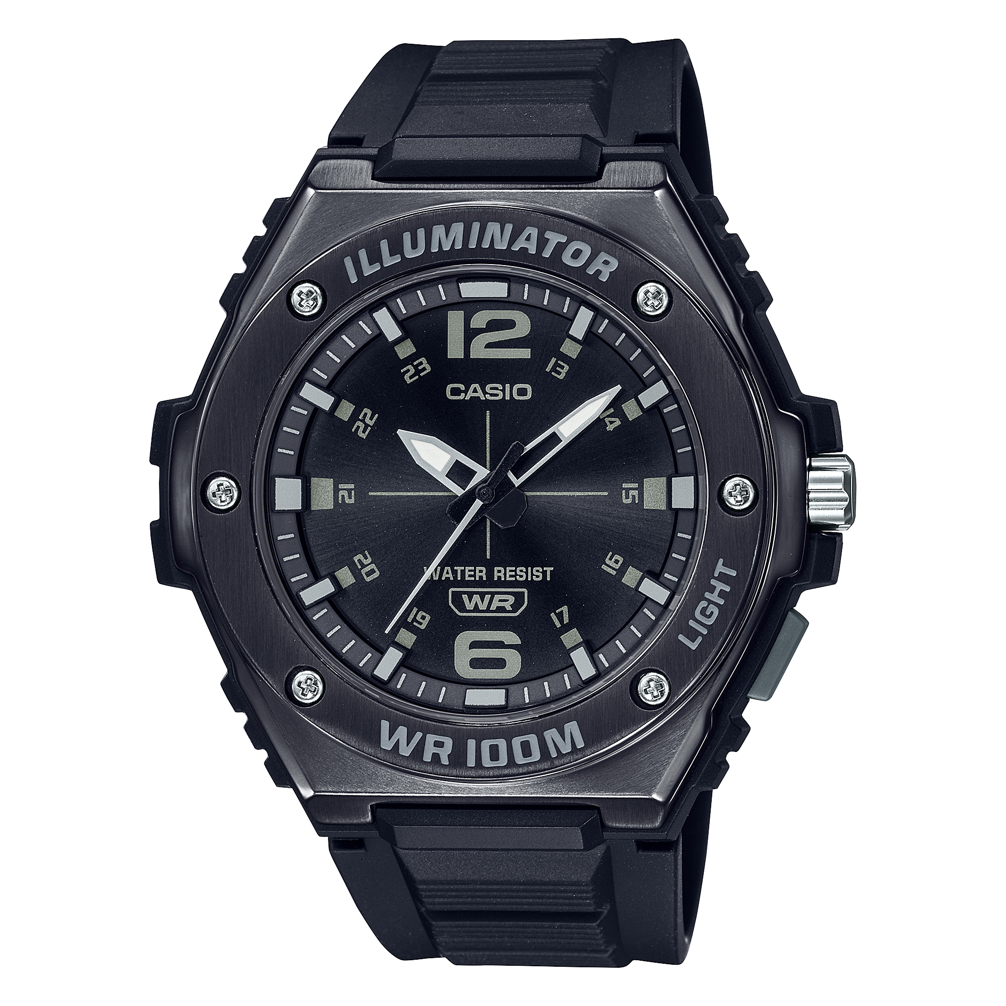 [Watchspree] [New Arrival] Casio Men's Analog Black Resin Band Watch MWA100HB-1A MWA-100HB-1A